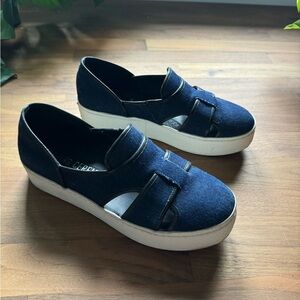 Opening Ceremony Binx Flatform Slip-On denim cut out shoes